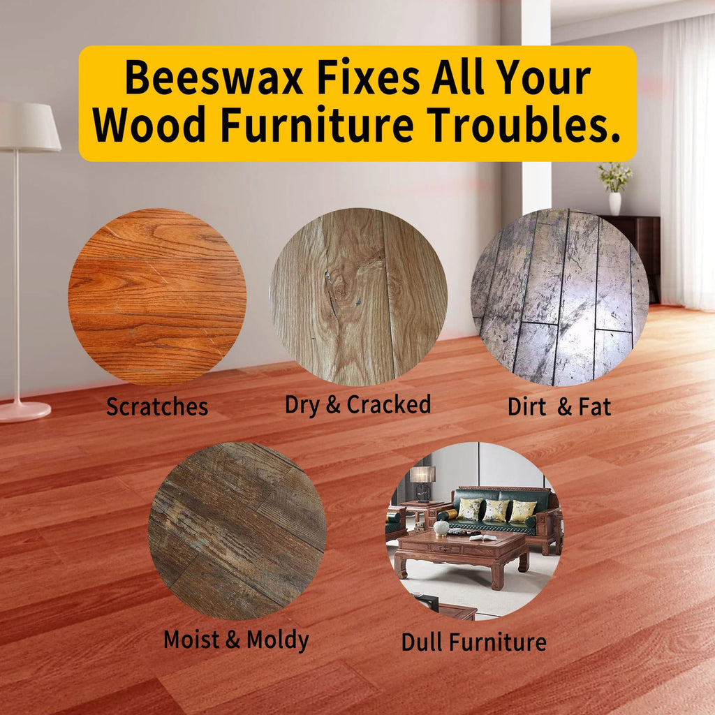 PIPIHUA Beeswax Furniture Polish Wood, Natural Wood Oil Colourless for Furniture Care & Protection for Interior and Exterior 480ml