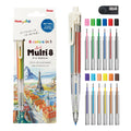 Pentel Art Multi 8 Colour Pencil (2.0mm) XPH804 8 Colours in 1 Pencil, 12 Refill Lead Colours and Lead Sharpener