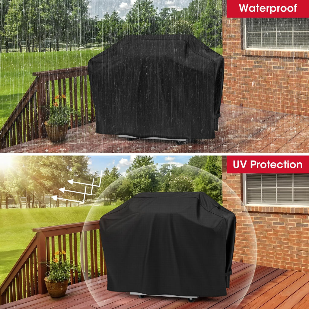 Unicook 60 Inch BBQ Cover for Outdoor Grill, Unique UV Resistant Waterproof Vinyl with Polyester Lining, Durable BBQ Grill Cover for Weber Char-Broil Nexgrill and More Grills, Basic Version