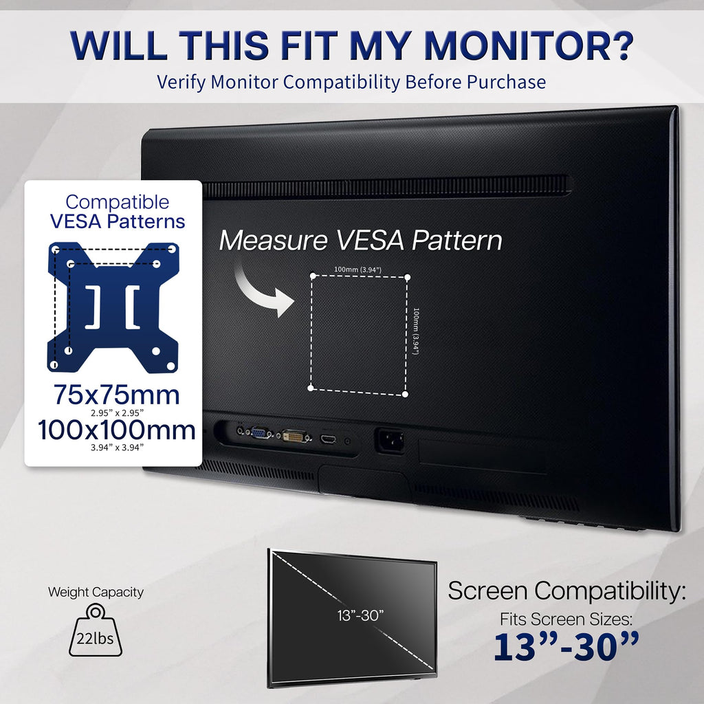 VIVO Steel VESA Bracket 75x75 and 100x100 Mounting for Computer Monitors, Quick Release Removable VESA Plate, Black, PT-SD-VA01A