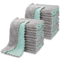 AIDEA Kitchen Towels, 24 Pack Absorbent Coral Fleece Dish Towels, No Odor Reusable Dish Cloths, Microfiber Cleaning Cloths, Fast Drying Dishcloths, 6.3" x10.4"