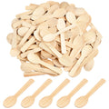 Worldity 200 Pcs 3.46" Small Bamboo Spoons, Ice Cream Spoons, Biodegradable Spoons for Eating, Disposable Spoons for Jelly Pudding Yogurt Dessert Cake