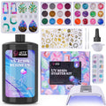 LET'S RESIN UV Resin Kit with Light,153Pcs Resin Jewelry Making Kit with Highly Clear UV Resin, Upgraded UV Lamp, Epoxy Resin Starter Set for Jewelry