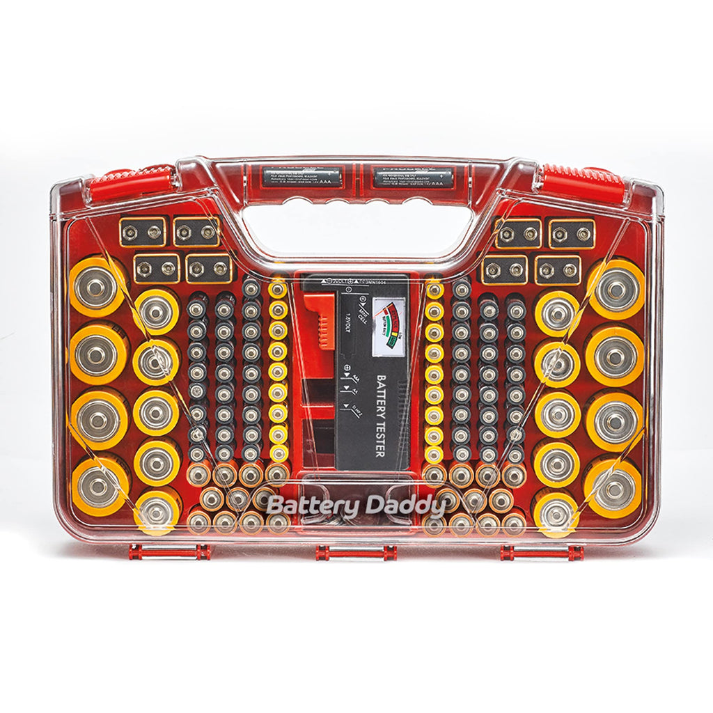 Ontel Battery Daddy 180 Battery Organizer and Storage Case with Tester, 1 Count, As Seen on TV