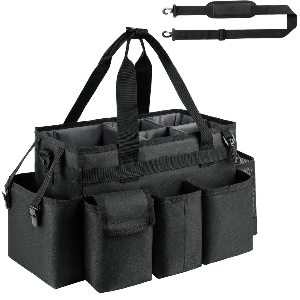 ZIOZERTT Cleaning Caddy Bag for Housekeepers with Handle,Black