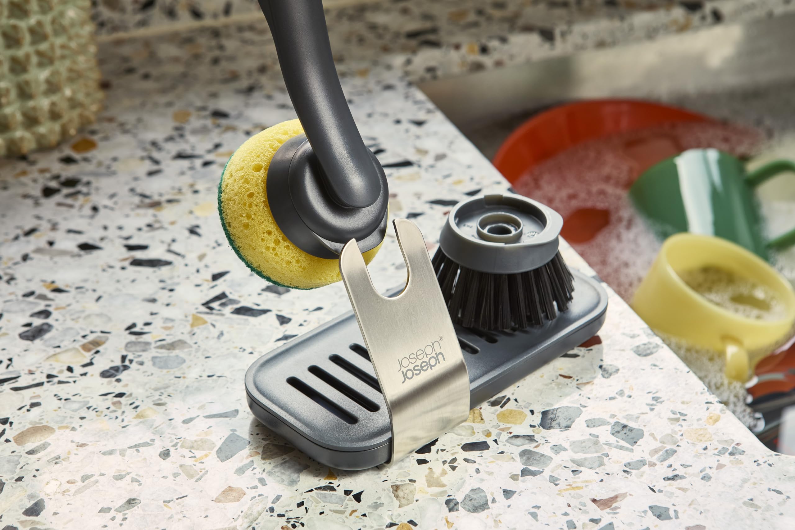Joseph Joseph SinkTech Kitchen Sponge Replacement Heads - Pack of 2, Non-Scratch Abrasive Pads, Pan Scraper