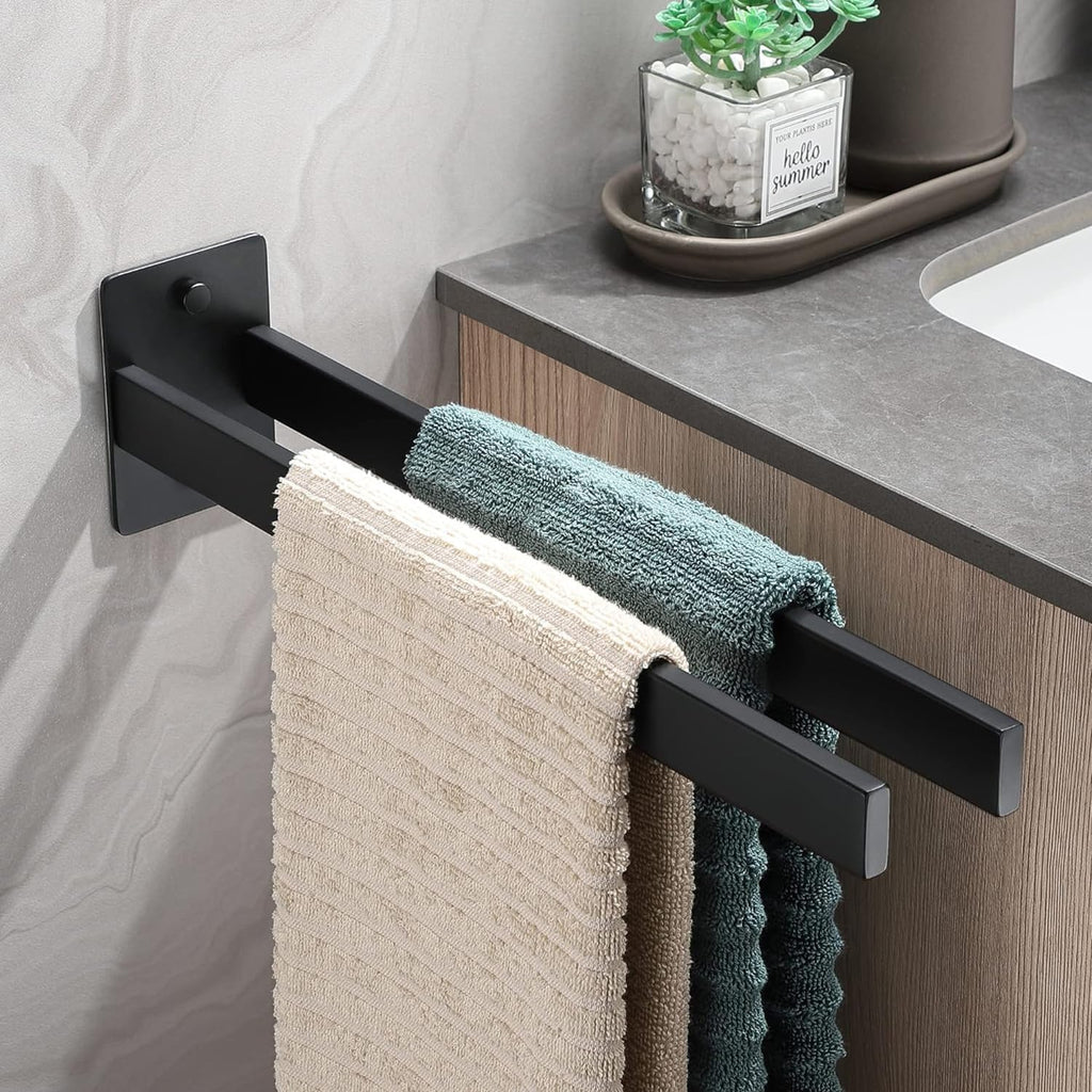 Bathroom Accessories Set, Hand Towel Holder, Black Towel Rack Towel Bar, Towel Racks for Bathroom SUS304 Stainless Steel, Bathroom Towel Holder Towel Rack Wall Mounted