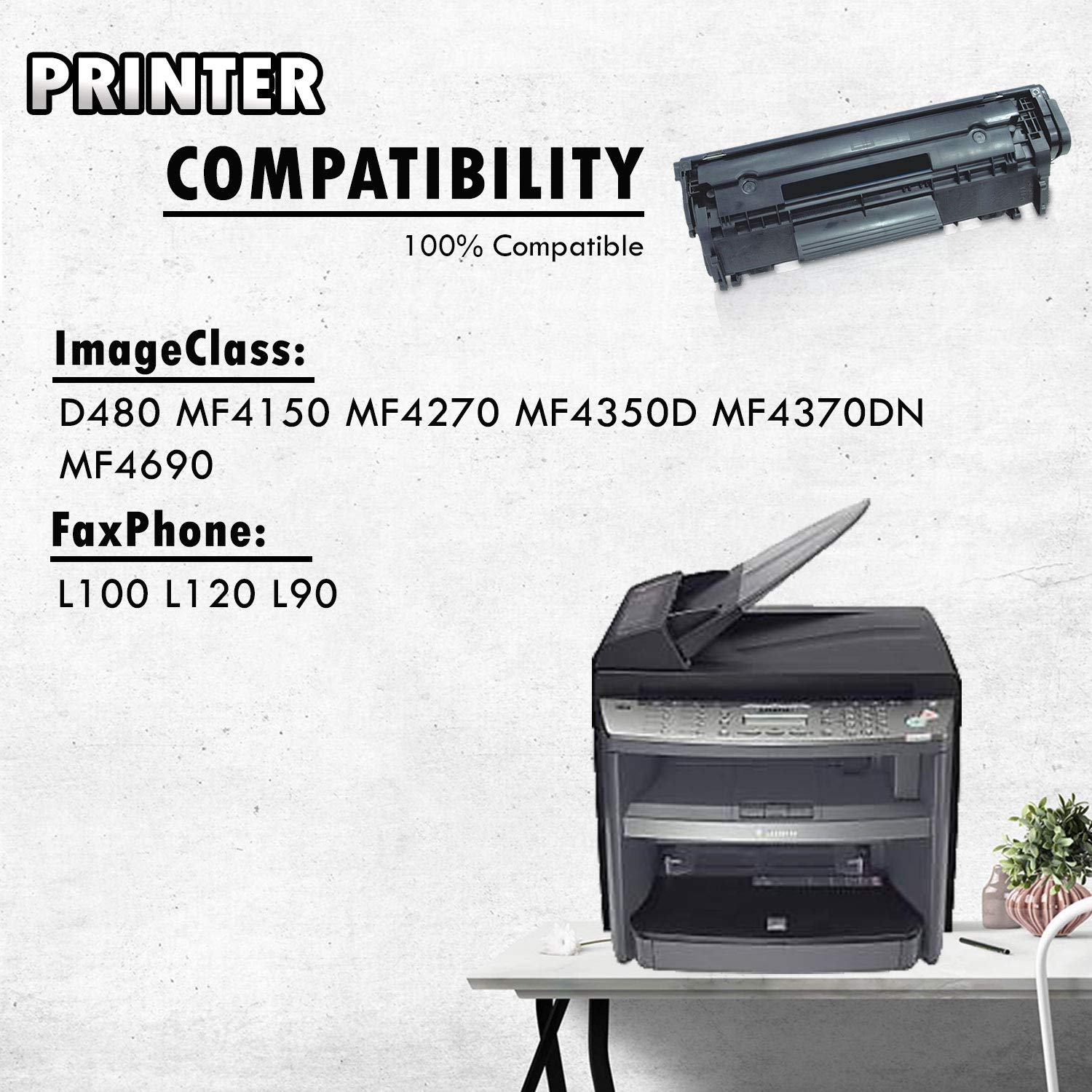 Inkfirst Compatible Toner Cartridge Replacement for Canon 104 FX9 FX10 0263B001AA FAXPHONE L120 L90 imageCLASS D480 MF4150 MF4270 MF4350D MF4370DN MF4690 FAXPHONE L120 L90