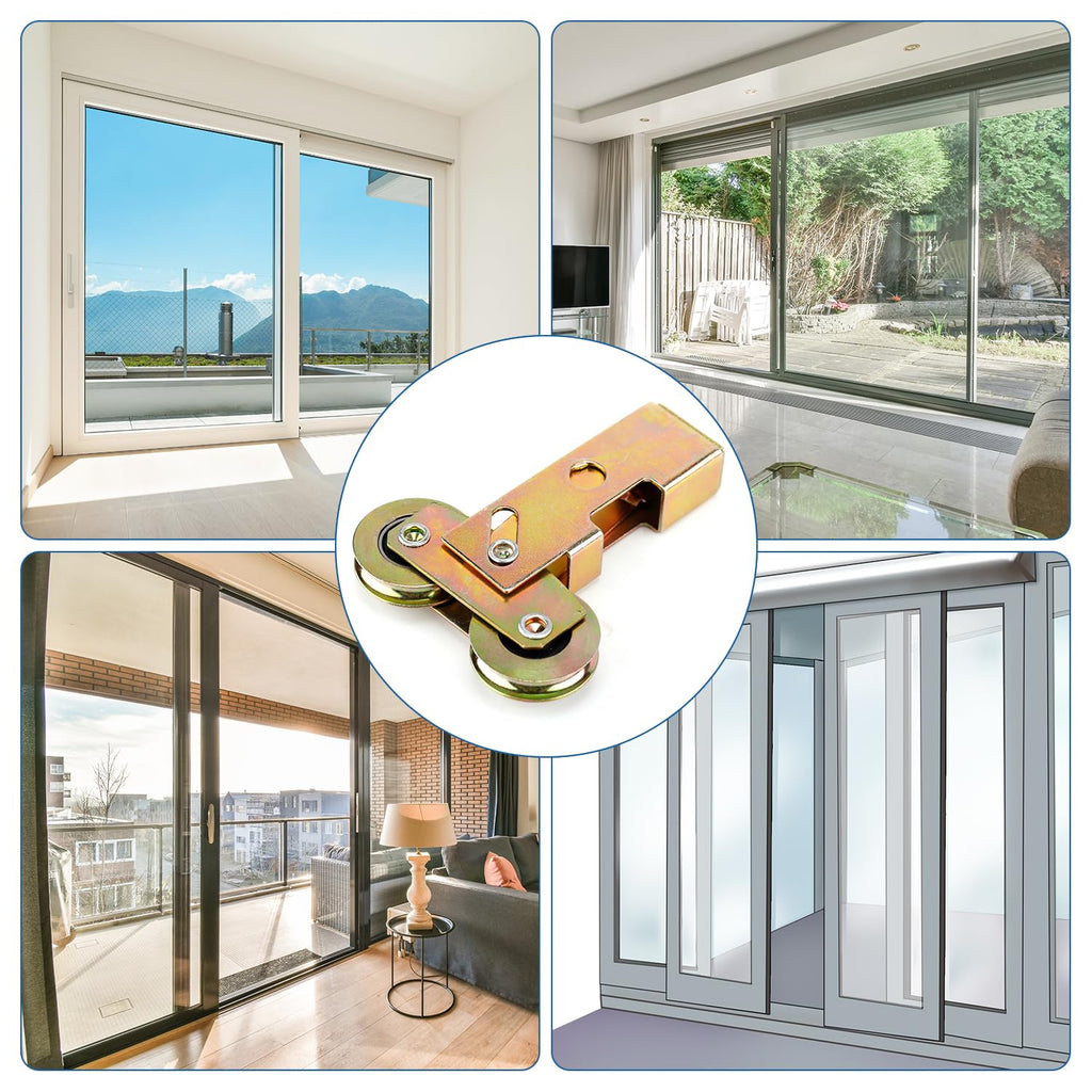 2pcs 1-1/4 Inch Sliding Patio Door Rollers, Sliding Door Tandem Roller Assembly Sliding Glass Door Wheels Replacement Hardware for Screen Doors, Gates, Windows