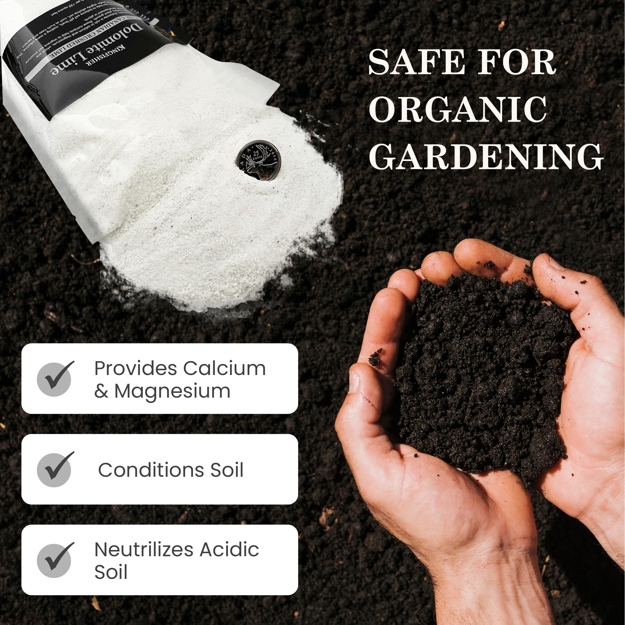 Crushed Dolomite Lime for Lawns | Natural & Organic Dolomite Lime from Canadian Rockies | | Dolomite Lime for Gardens | Gardening Lime | No Added fillers | 100% Dolomite Lime (1 Kilogram / 2.2 Lbs)