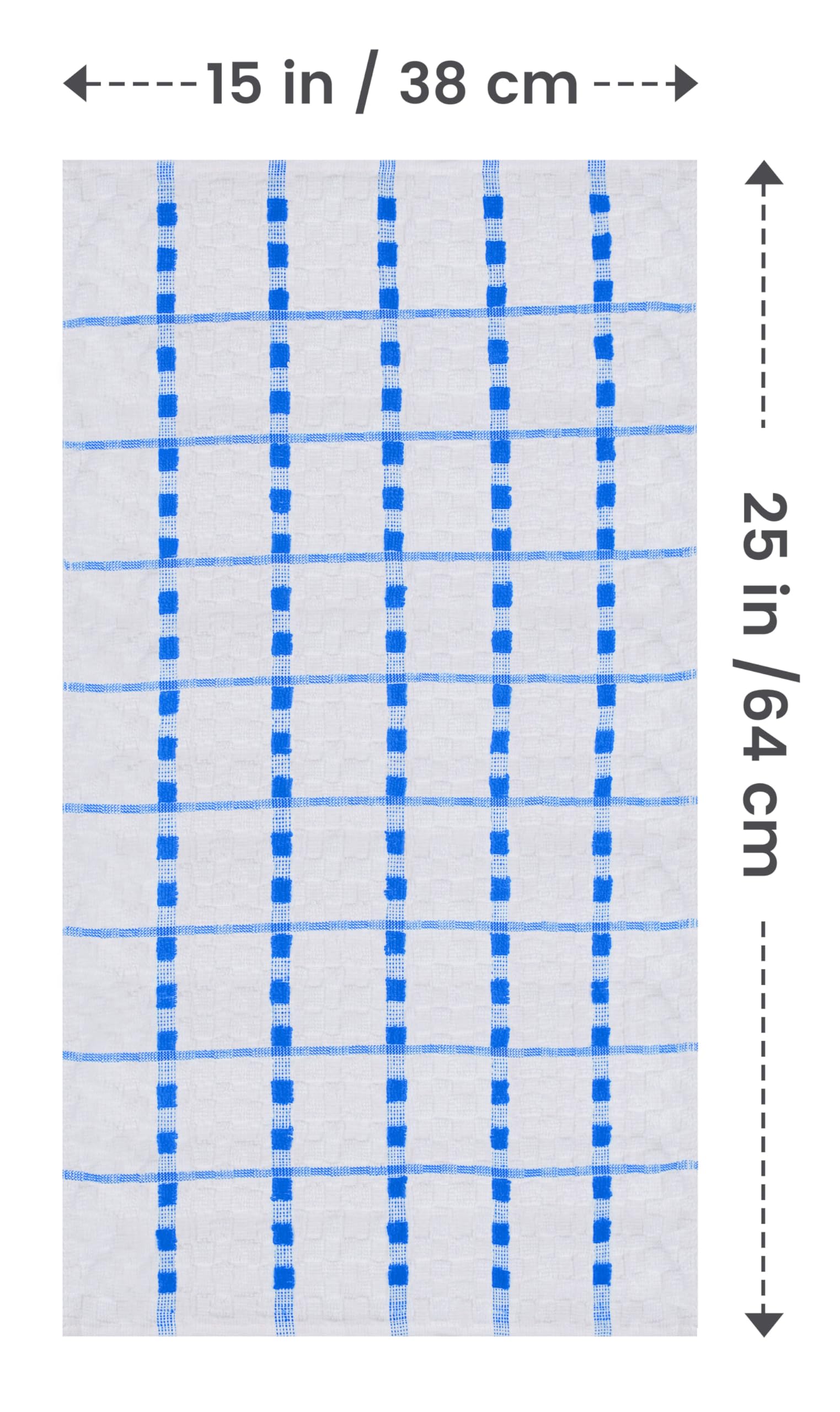 Utopia Towels Kitchen Towels, 12 Pack, 15 by 25 Inches, Dobby Weave, 100% Ring Spun Cotton, Super Soft and Absorbent Dish, Tea, and Bar Towels, Blue