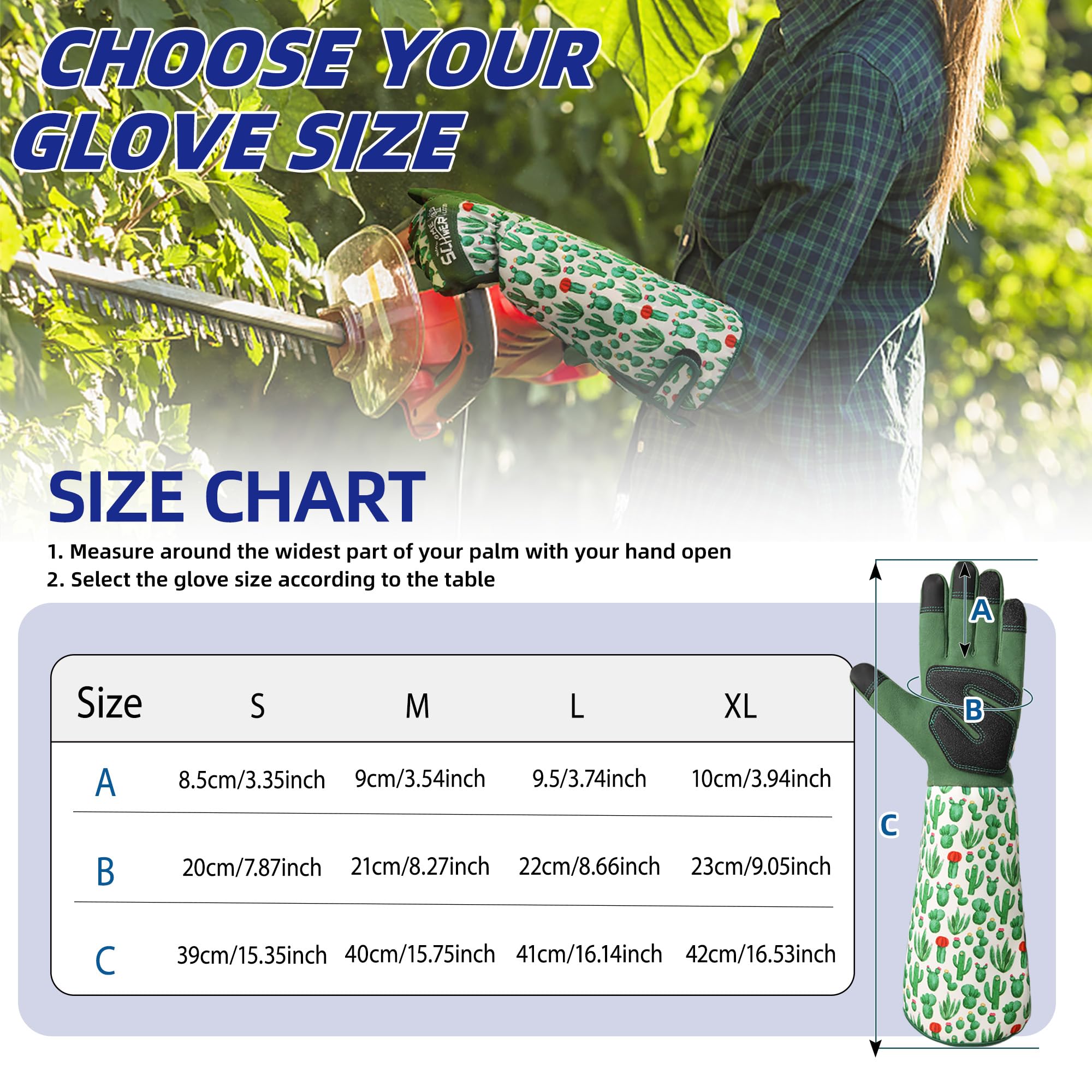 Schwer Gardening Gloves for Women, Rose Pruning Gloves with Forearm Protection, Breathable and Comfortable Long Garden Glove with Touch Screen for Yard & Outdoor Work (Large 1 Pair)