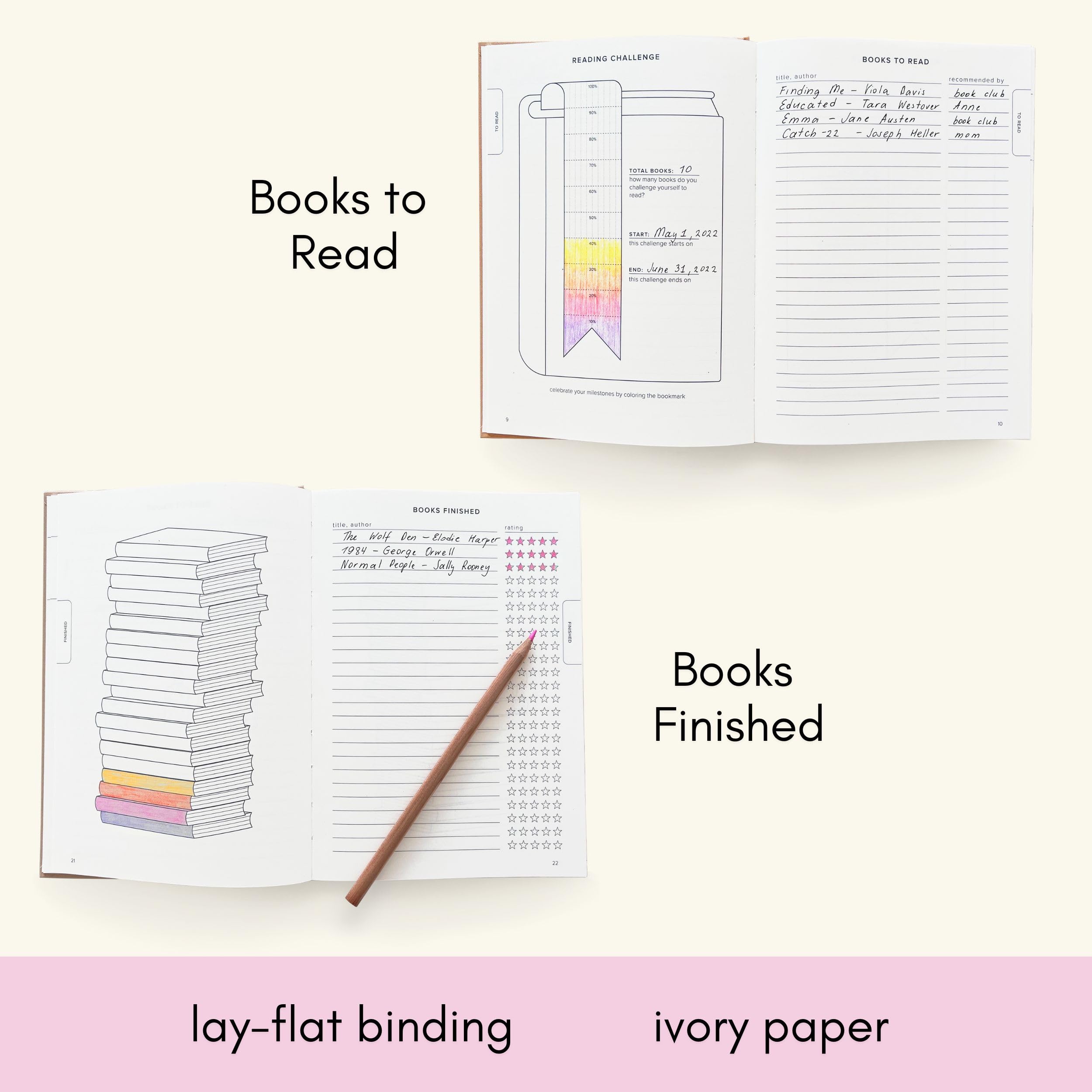 Reading Journal - 52 reviews. Review and Track Your Reading. Book Journal for Book Lovers & Readers. Blue