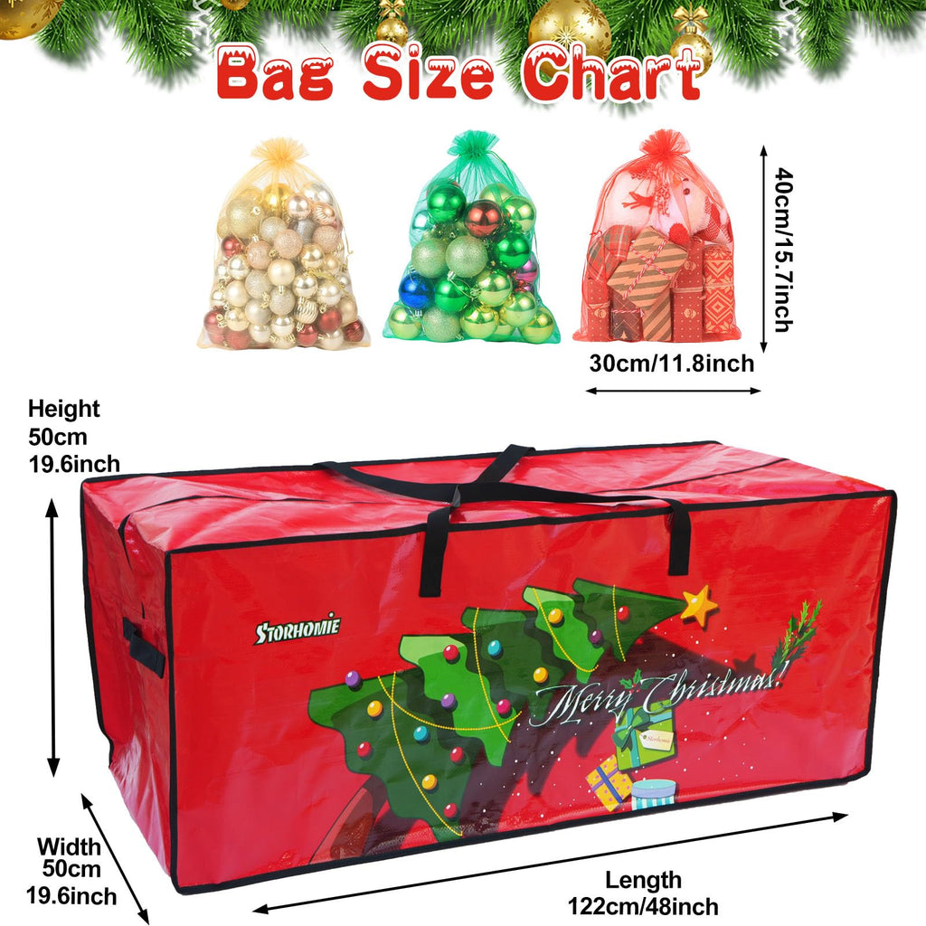 Storhomie Christmas Tree Storage Bag 7.5FT, Heavy-Duty Christmas Tree Bag,Extra-Thick Durable Waterproof Material,Christmas Tree Storage for Disassembling Artificial Tree with 3 Organizer Pouches