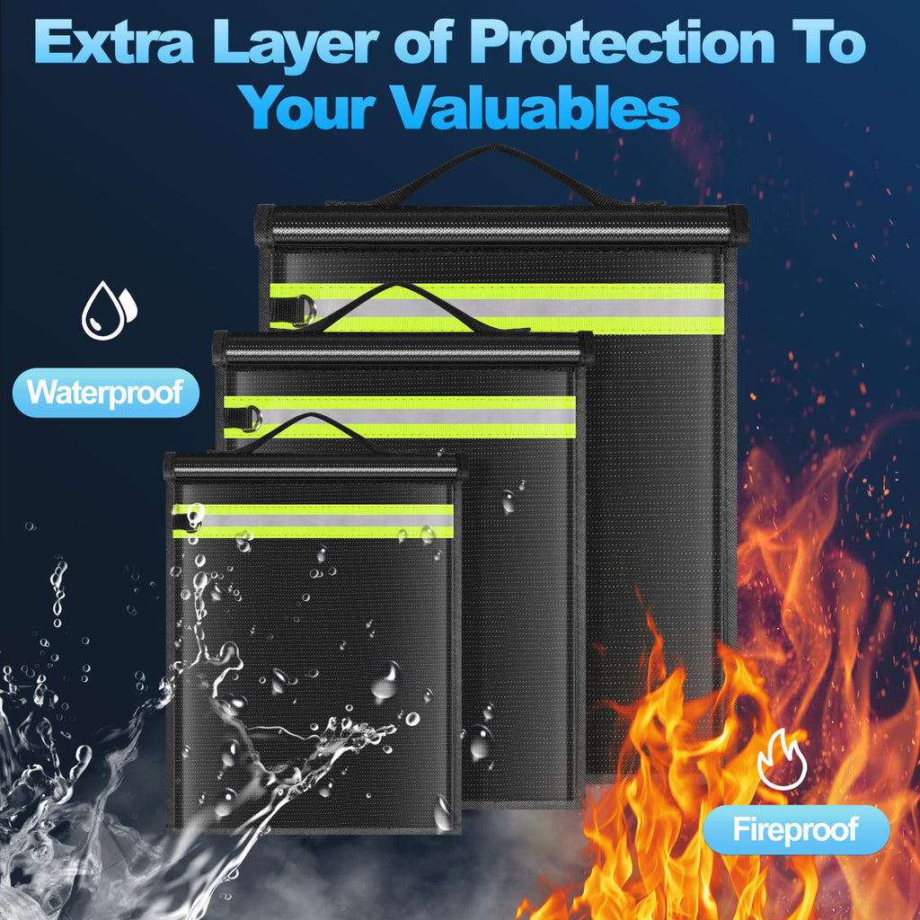 Lulrsay 5 Pack Faraday Bags EMP Proof,Faraday Bags for Laptops Tablets Phones Car Keys,Faraday Cage with Handle&Reflective Strip,EMP Bags Faraday Pouch for Electronics Fireproof Waterproof