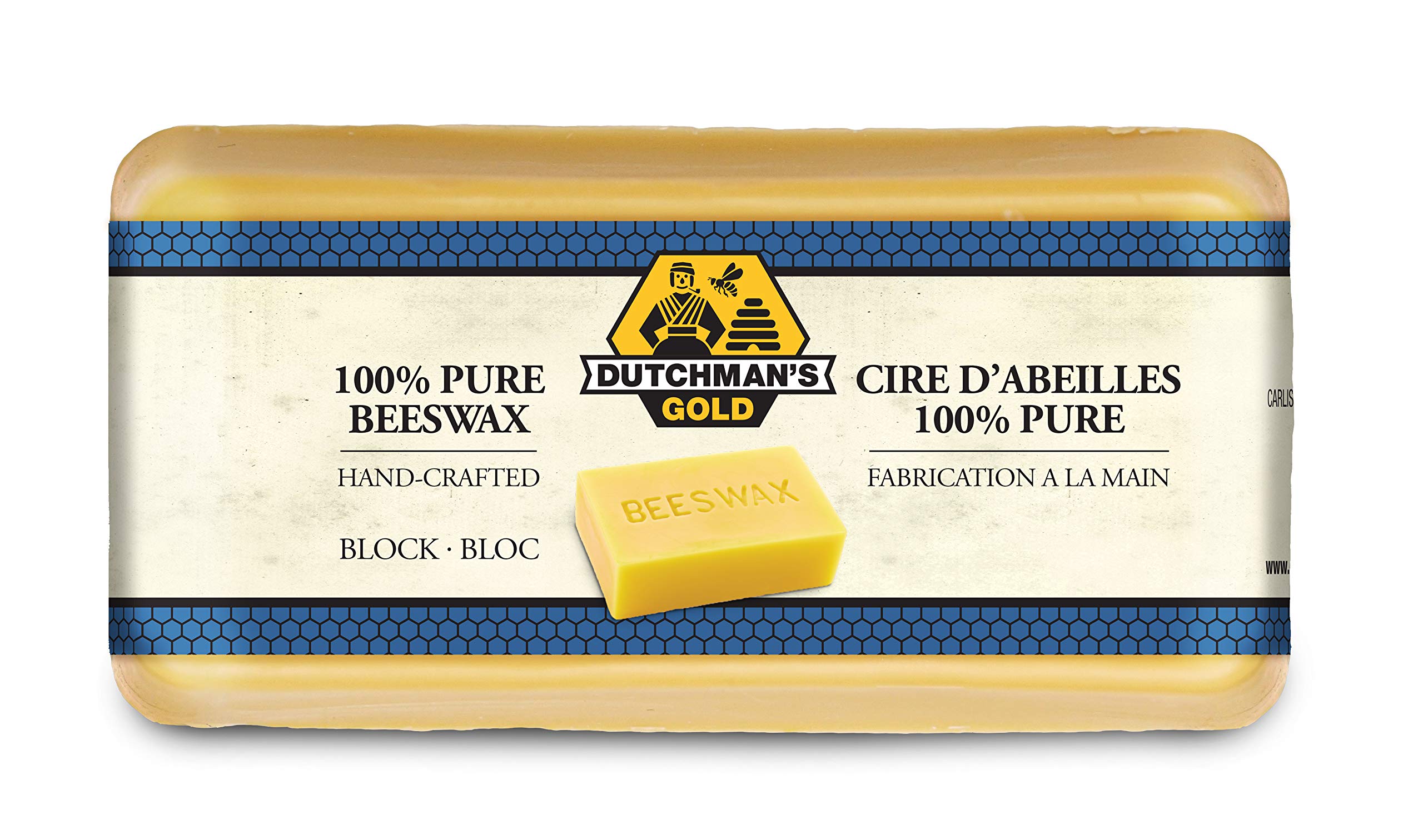 Dutchman’s Gold Beeswax Block, 454 g (1 lb) | 100% Pure Canadian Cosmetic Grade Beeswax | Handcrafted | Ideal for Candles, Food Wraps, Crafts & DIY Projects