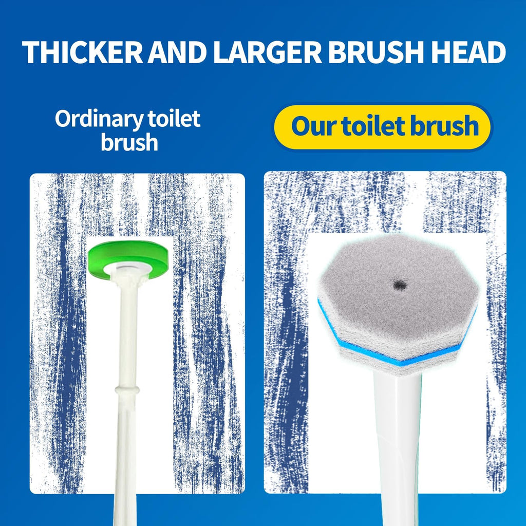 Disposable Toilet Brush Cleaning System with 50pcs Refills Pads Replacement Heads, Toilet Cleaning Stick, Wall Mounted Toliet Wand Kit Bathroom Maintenance, Toilet Bowl Cleaner Wands Holder and Set