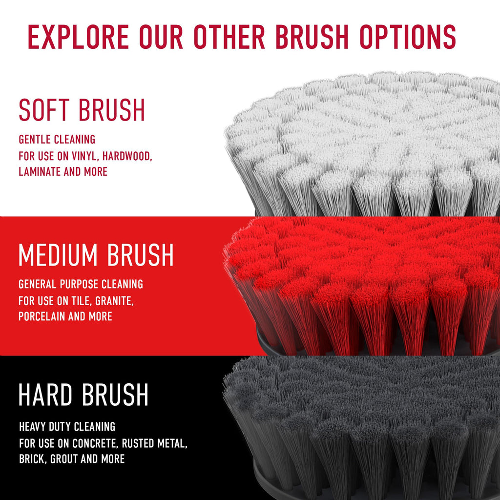 Hoover 6" Hard Bristle Cleaning Brush, for Heavy-Duty Whole-Home Cleaning, Compatible with ONEPWR Scrubber, AH86300, Black