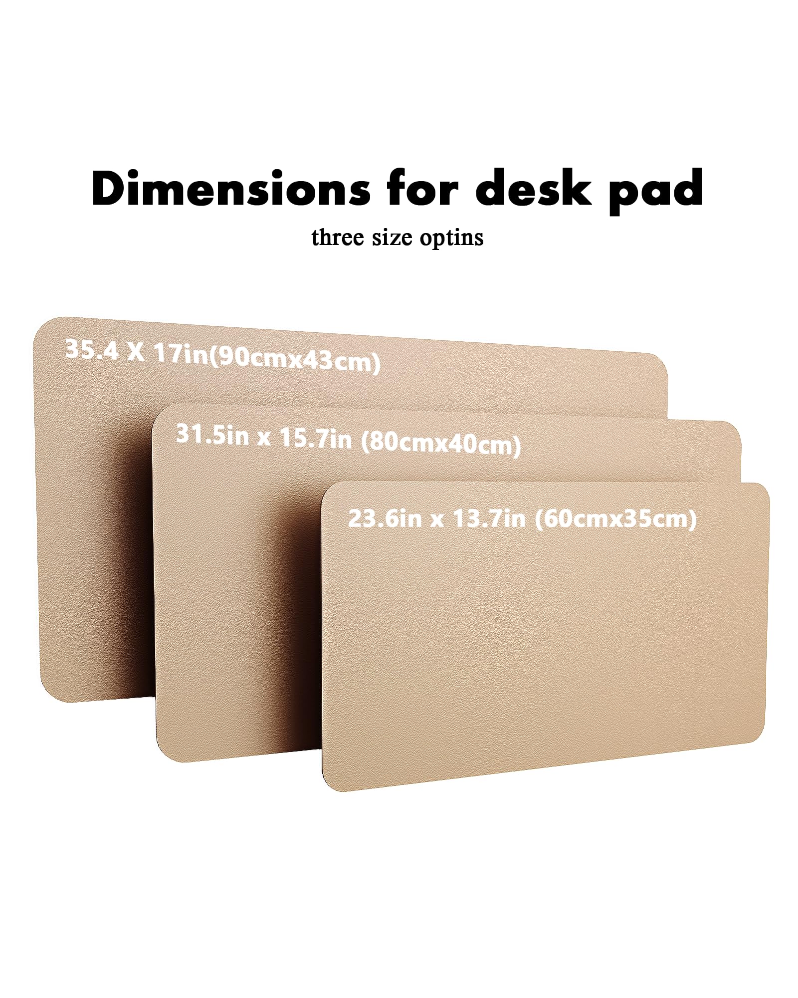 YSAGi Double-Sided Desk Pad, 31.5"x15.7"Leather Desk Mat, Eco Cork Desk Pad Protector,Large Mouse Pad,Waterproof Desk Blotter for Office/Home(Apricot)
