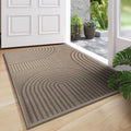 Front Door Mat 24''x35'', Absorbent Dirt Resist Washable Non Slip Low-Profile Indoor Doormat, Welcome Entryway Door Mats,Brown
