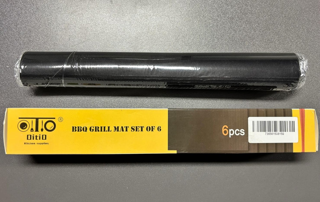 BBQ Grill Mat Set of (6+1) - Non Stick Oven Liner Teflon Cooking Mats - Perfect for Baking on Gas, Charcoal, Oven and Electric Grills - Reusable, Durable, Heat Resistant Barbecue Sheets for Grilling
