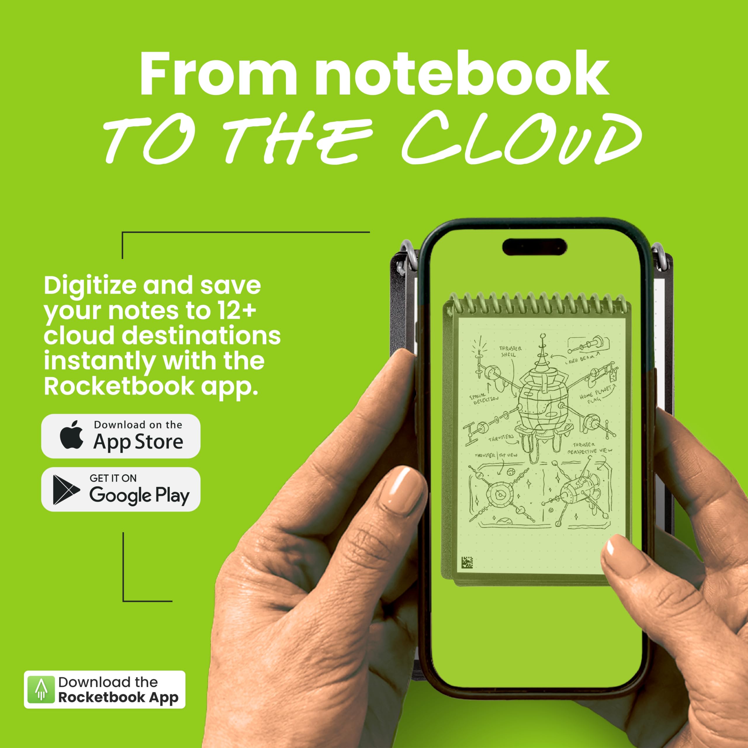 Rocketbook New Mini Reusable Smart Notepad, Pocket Size Notebook 3.5x5.5, Black - Dotted Pages, App-Connected, Erasable, Ideal for On-The-Go List Taking & Quick Notes Anywhere