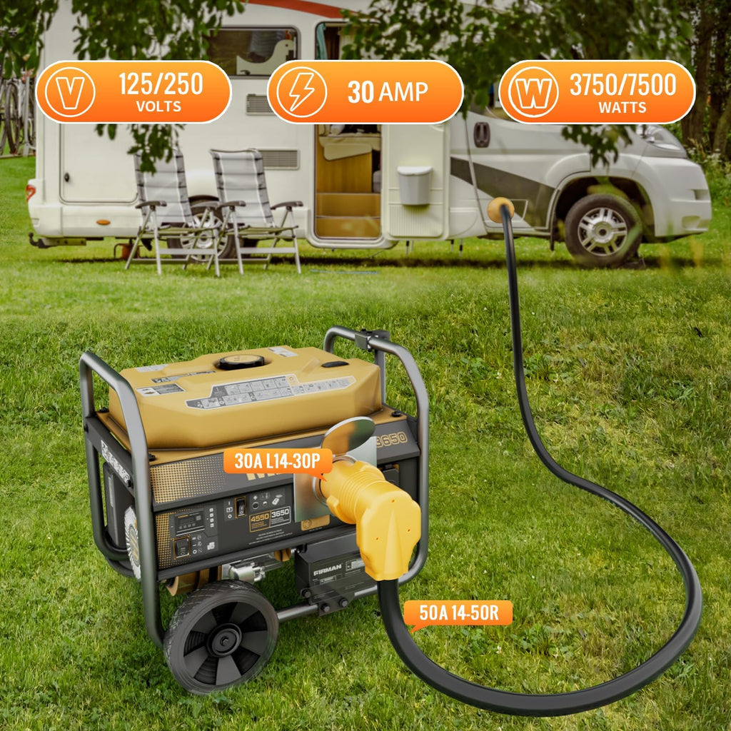 MECMO NEMA L14-30P to 14-50R RV Generator Adapter, 30 Amp to 50 Amp Twist Locking Generator 4 Prong Male Plug to 4 Prong RV Female, Heavy Duty for RV Trailer Camper Generator EV Tesla Level 2 Charging