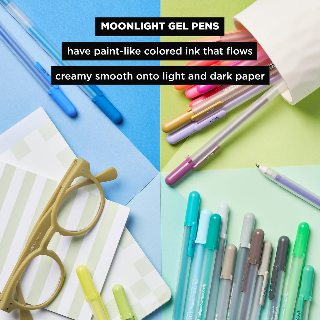 SAKURA Gelly Roll Moonlight 10 Gel Pens - Bold Point Ink Pen for Journaling, Art, Calligraphy, or Drawing - Assorted Bright Ink - Bold Line - 10 Pack