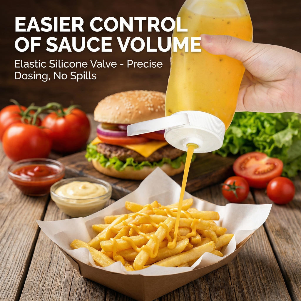 Goaste 12 Pack Condiment Squeeze Bottles, 12 oz Plastic Squirt Bottles with Flip Top Cap, Reusable Empty Sauce Containers with Labels & Silicone Funnels for Ketchup, Mustard, Syrup, Salad Dressings