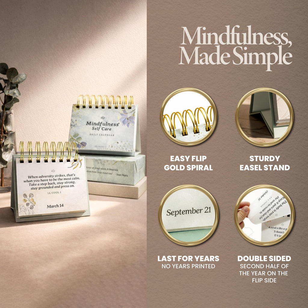 MESMOS 366 Daily Self Care Quotes Mindfulness Perpetual Calendar, Cute Office Desk Decor Women, Desk Decorations Accessories for Women Office, Motivational & Inspirational Gifts