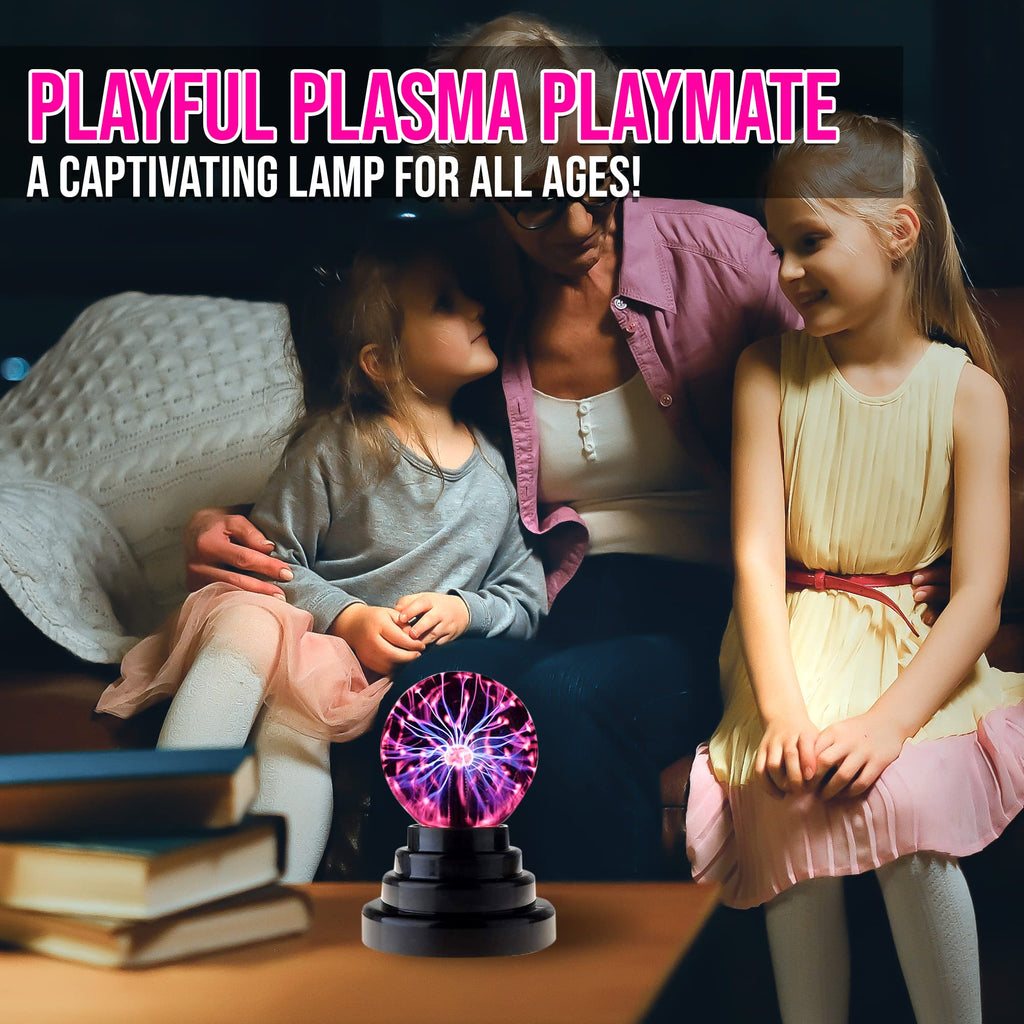 Brewish Plasma Ball Lamp 3 inch Touch Sensitive Novelty Nebula Sphere Globe – USB & Battery Powered Magical Orb Toy Gift for Kids, Men & Women for Birthday, Christmas, Party Celebrations