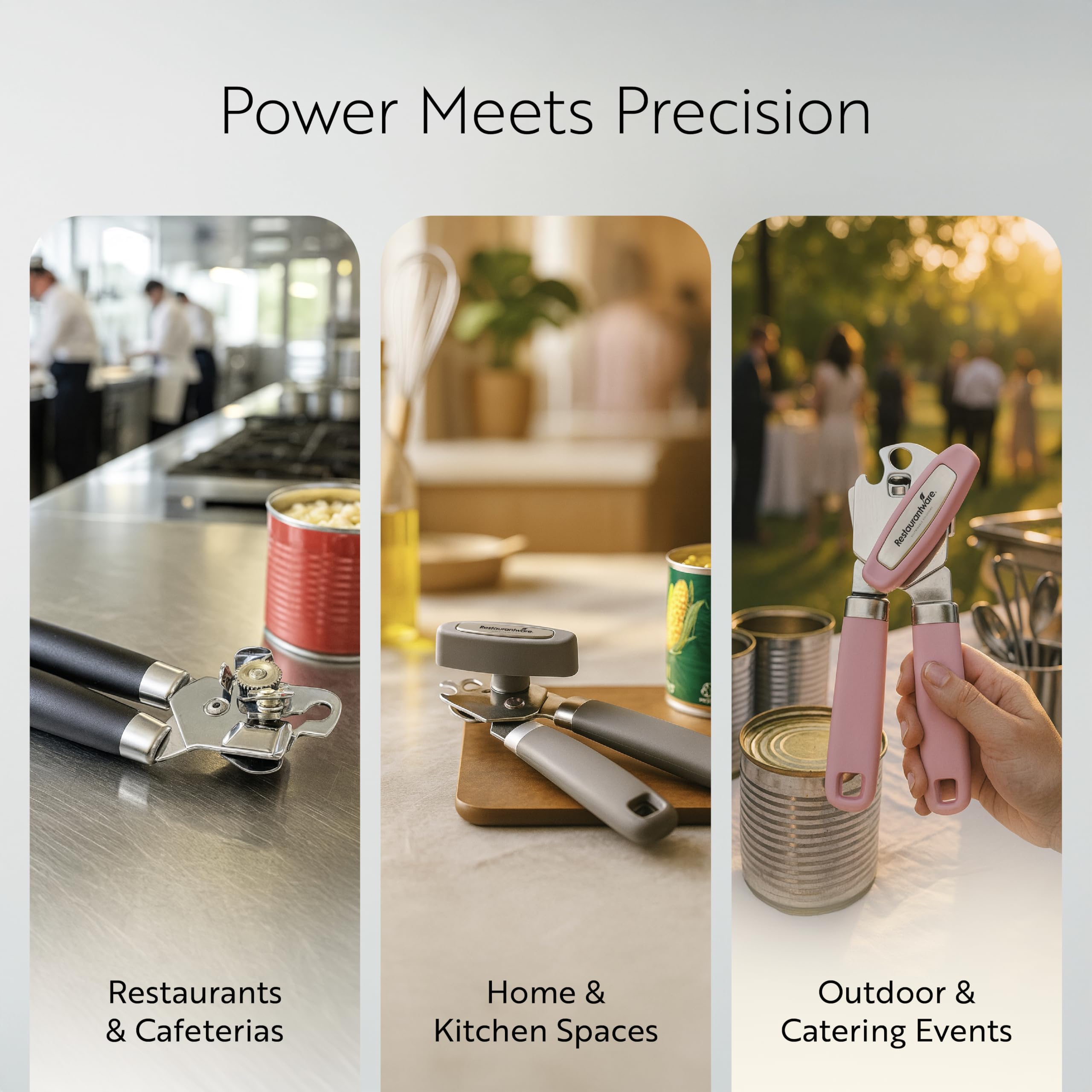 Restaurantware Can Opener 1 Pack 7.64 x 1.94 x 2.13 Inches Stainless Steel Rust Proof Manual with Built-in Bottle Opener and Ergonomic Handle