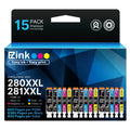 15 Pack E-Z Ink for Canon Printer Ink 280 281 Cartridge 280XL Replacement for Canon 281 XXL PGI-280XXL CLI-281XXL with PIXMA TR7520 TR8520 TS6120 TS6220 TS6320 TS8120 TS8220 TS9120 TS9520 Printer