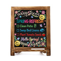 Rustic Chalkboard Sign, 15”x12” Standing Wood Framed Blackboard with Chalk Marker and Magnets, Magnetic Chalk Board Easel for Menu Kitchen Wedding Home Décor, Tabletop or Wall Hanging Display