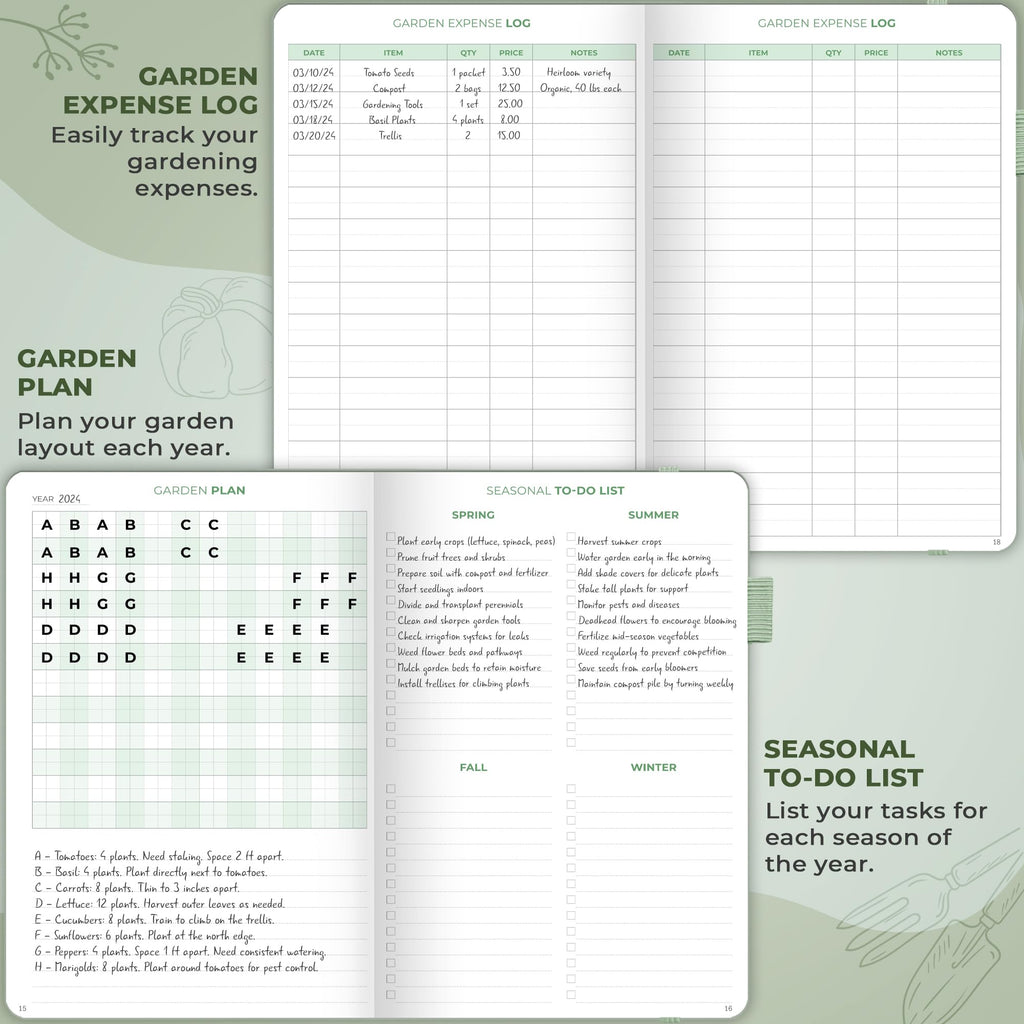 Clever Fox Gardener’s Journal – Guided Gardening Notebook to Plant Vegetables, Flowers & Herbs – 5-Year Garden Log Book for Beginners (Cypress)