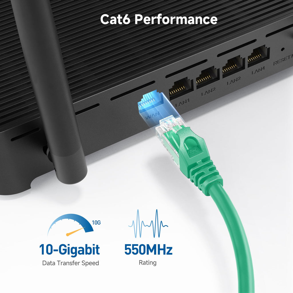 Cable Matters 5-Color Combo Snagless Cat6 Ethernet Cable (Cat6 Cable/Cat 6 Cable) 5 Feet - Available 1FT - 14FT in Length