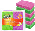 Cleaning Scrub Sponge by Scrub-it -Assorted Colors - Non-Scratch Kitchen Dish Sponges-12 Pack