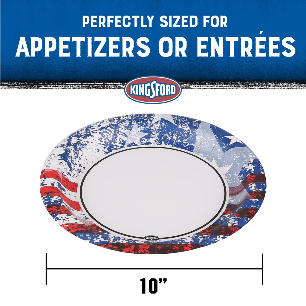 Kingsford Heavy Duty Paper Plates, 35 Count, American Flag