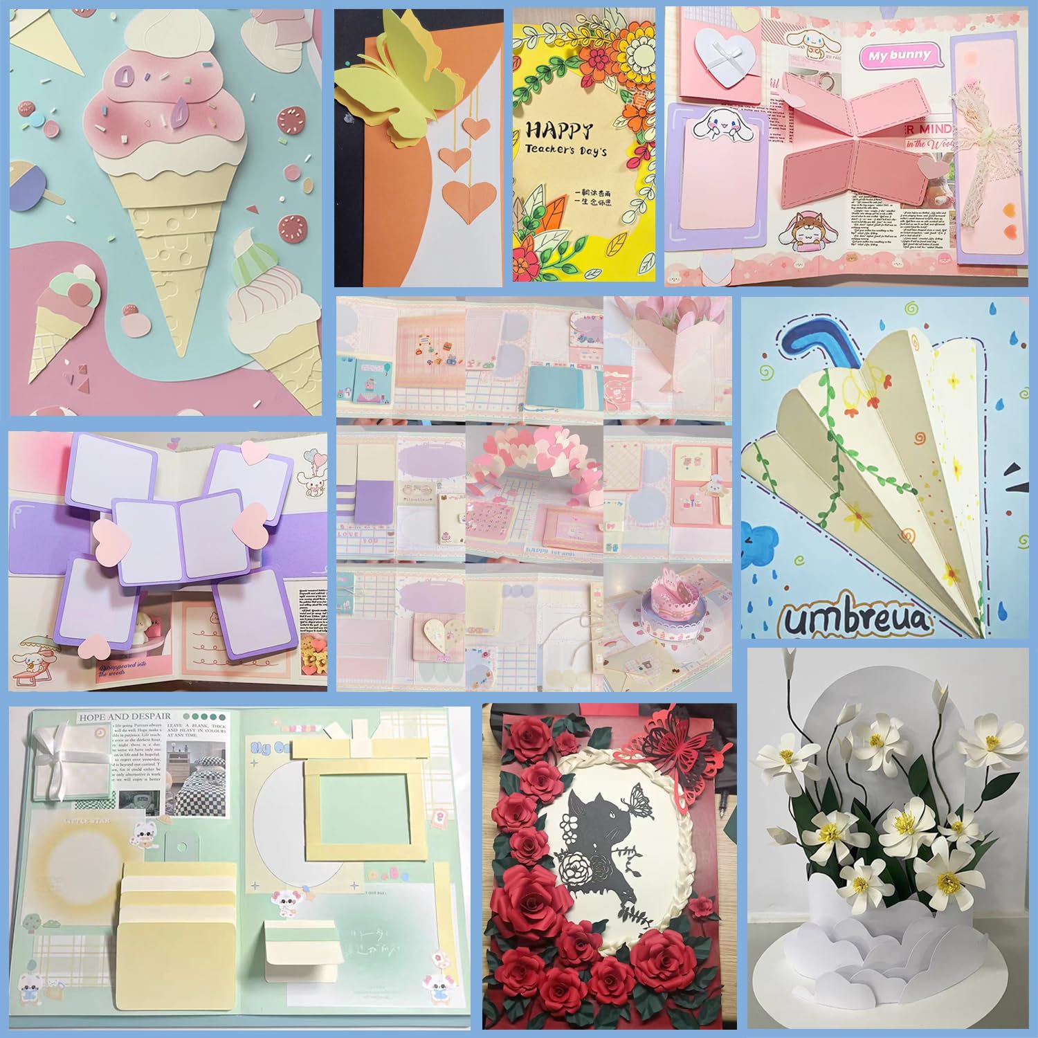 Acidea 45 Sheets 15 Assorted Colors Macaron Colored Cardstock Paper, 230 GSM Colored A4 Size Hard Thick Cardstock Paper, Light Colour Warm Colour Art Special Handmade Paper