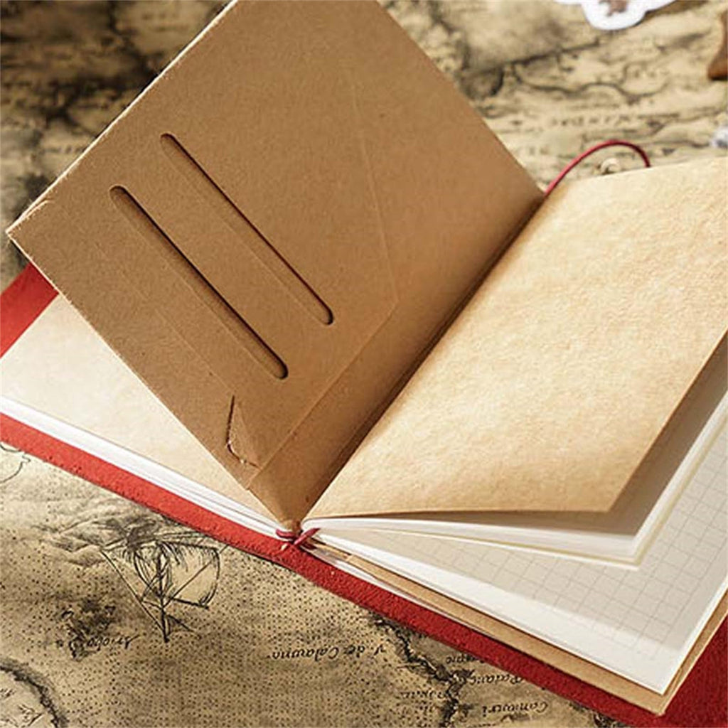 AIGUONIU Genuine Leather TN Travel Notebook Protective Cover Journal Sketchbook Planner Agenda Diary Personal Organizers Noteboo (Red Passport)