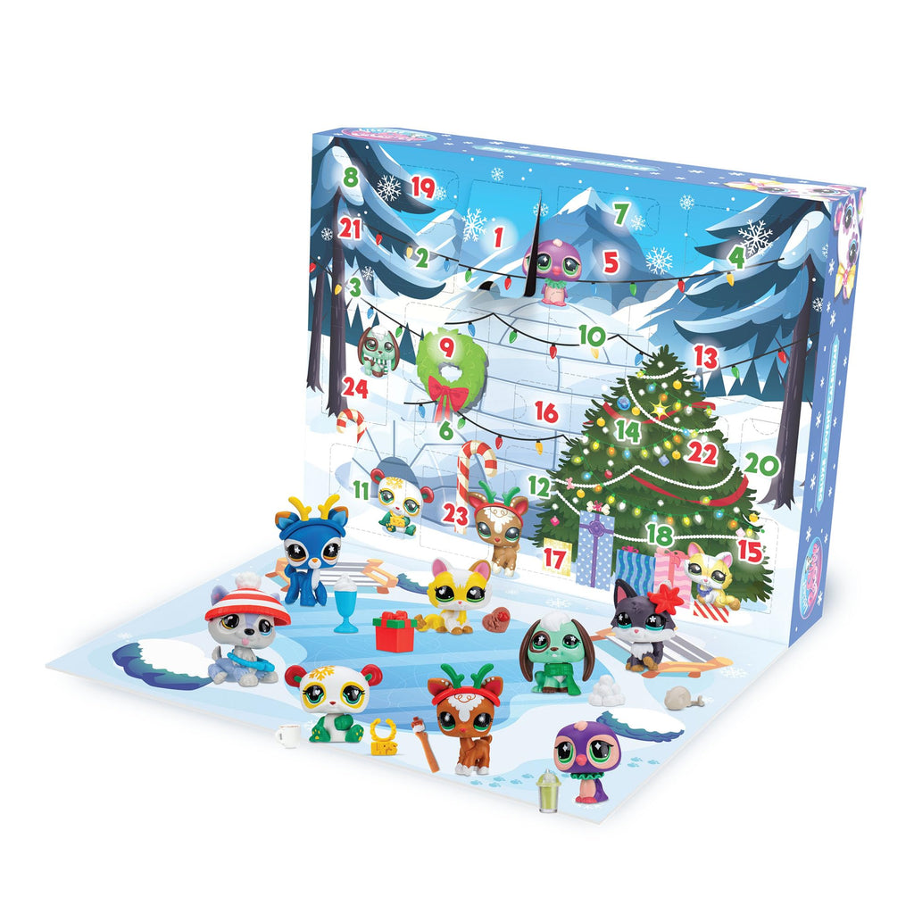 Littlest Pet Shop - Deluxe Holiday Calendar - Series 4 Advent Calendar -Gen 7 Authentic LPS Bobble Head Toy Figure, Collectible Toy Animal, Ages 4+