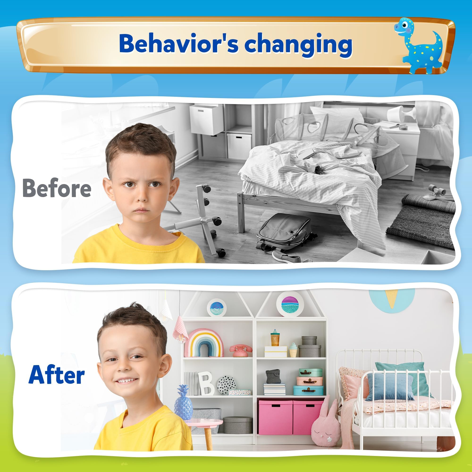 D-FantiX Behavior Reward Chart System - Pad with 27 Chore Chart for Multiple Kids, Reward Sticker Charts to Motivate Responsibility and Good Behavior, 2280 Reward Stickers & 48 Incentive Stickers