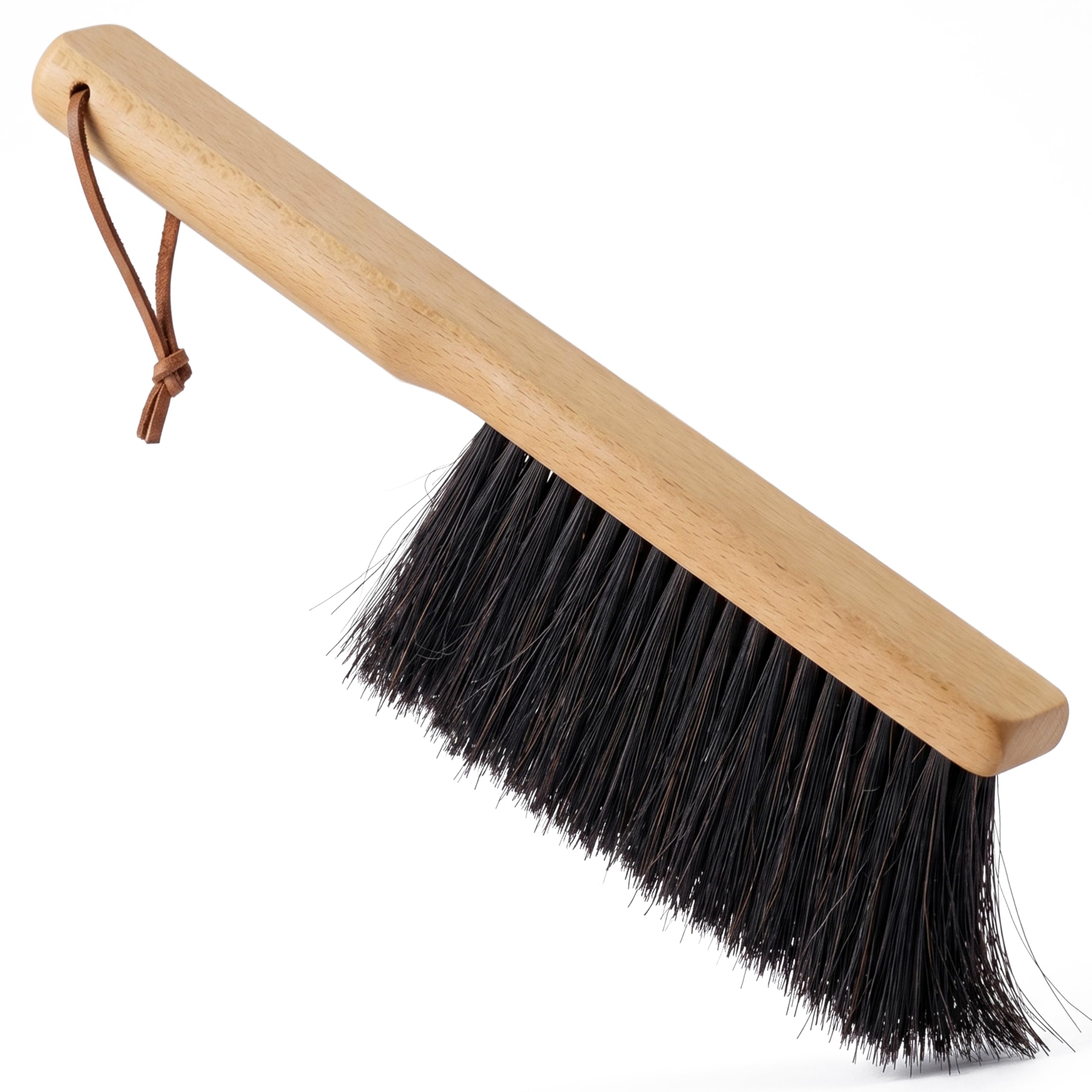 Takavu Multi-Purpose Counter Brush with Solid Wood Handle, Natural Horsehair Bristles for Gentle Dusting of Furniture, Drafting, Patio, Fireplace Cleaning, Shop Brush, Woodworking Tool & Accessories