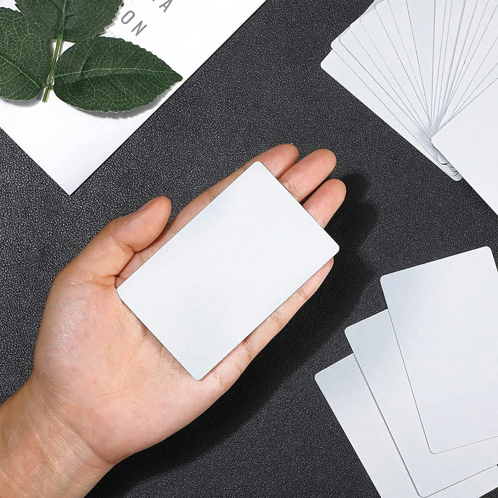 MEISO 100pcs White Double-Side Sublimation Metal Business Cards