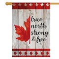 Louise Maelys Canada Day Garden Flags Maple Leaf True North Strong Free Flag 28 x 40 Inch Double Sided Burlap Flags 1st July Patriotic Canada Outdoor Decorations(Only Flags)