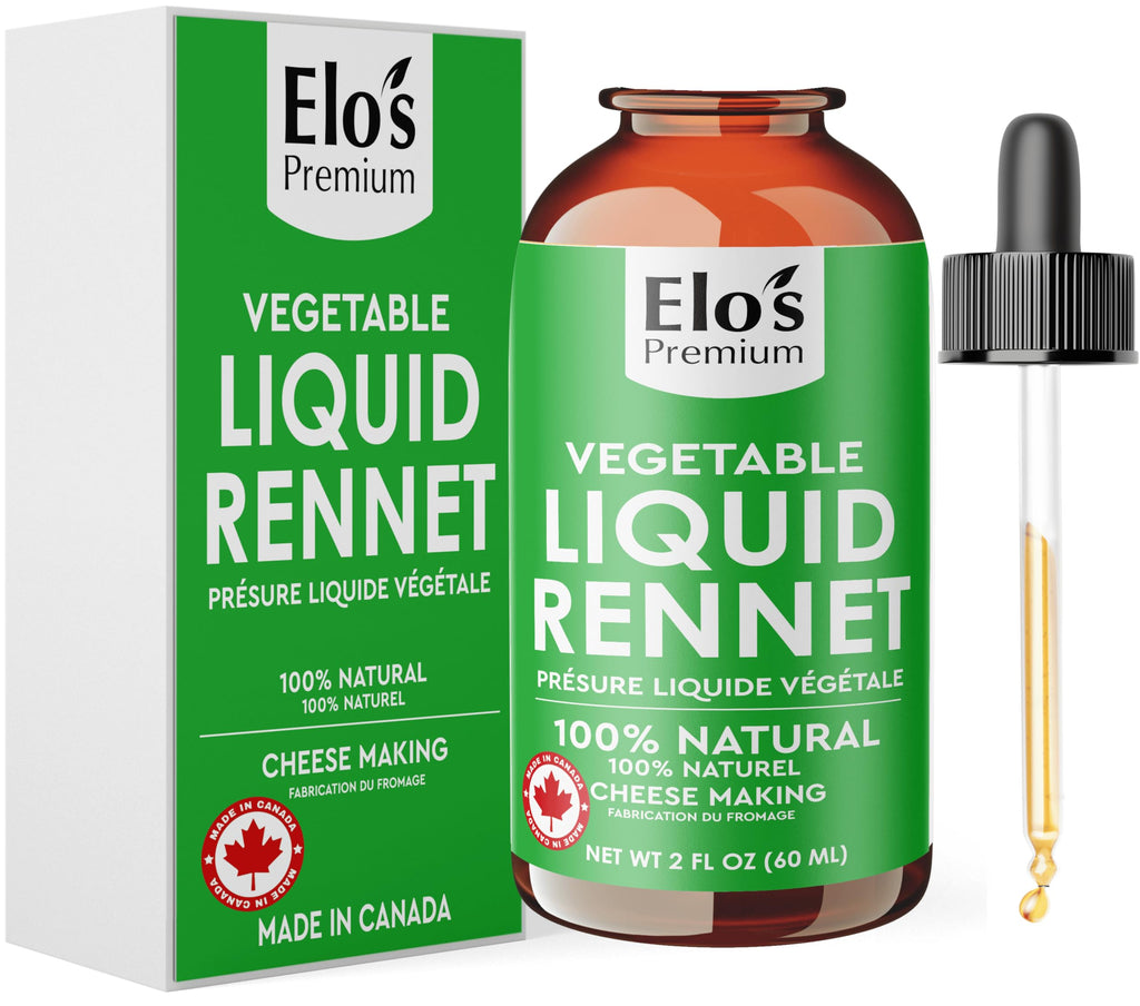 Vegetable Liquid Rennet 2 fl oz – 100% Natural and Non-GMO Coagulant for Cheese Making and Culinary Use BY ELO’S PREMIUM