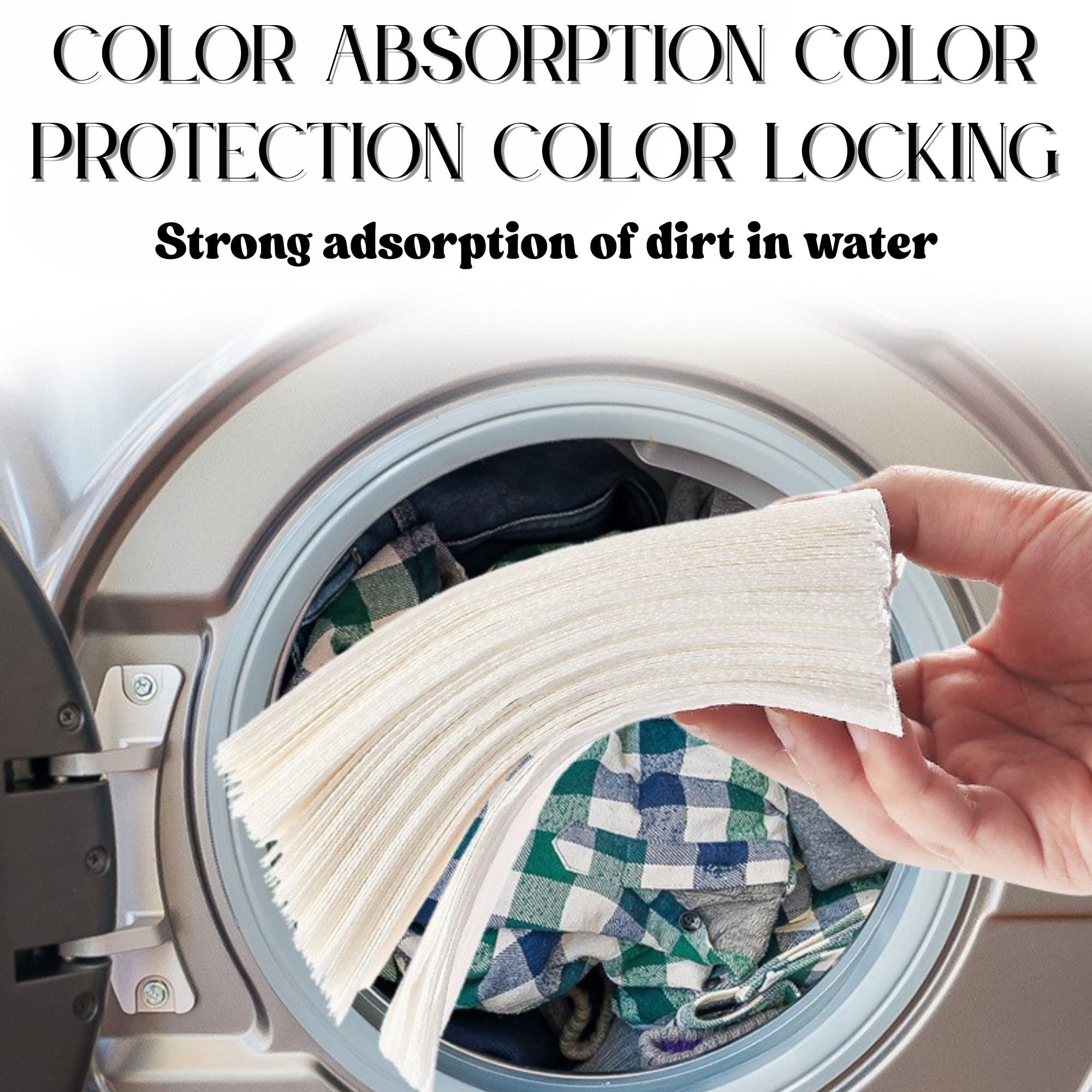 200PCS Color Absorber Laundry Sheets, Color Grasper for Laundry, Color Catchers for Laundry, Dye Catcher To Prevent Clothes From Smearing, Fragrance Free Detergent Sheets Essential for Home Use