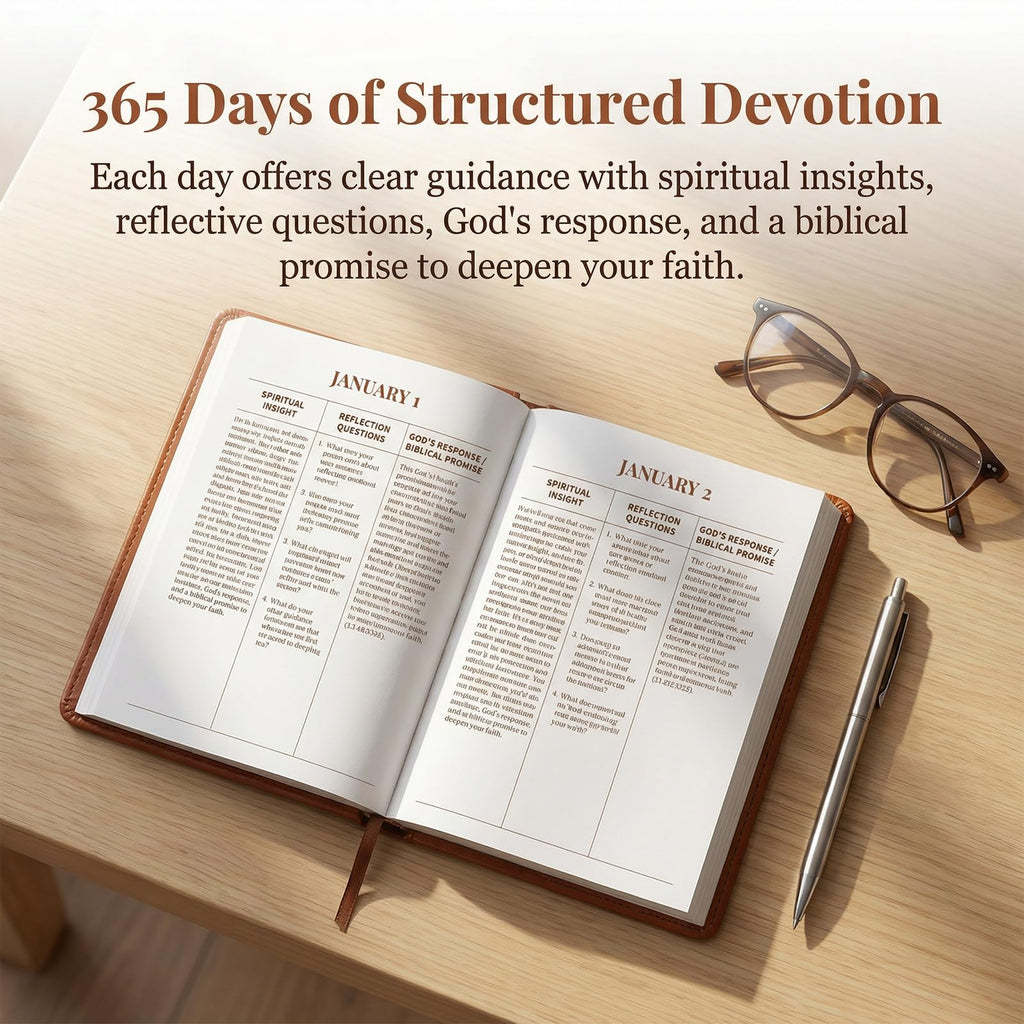 One Minute with God for Men 2026 Daily Devotional: 365 Days Prayer & Bible Tracking Diary,Daily Journal for Spiritual Growth,Brown Leather Appointment Book Planner