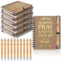 10 Set Christian Gifts Bulk Christian Spiral Notebooks Bible Verse Pens Religious Inspirational Scripture Pen for Men Women Office School Church Visitors Journal Religious Party Favors