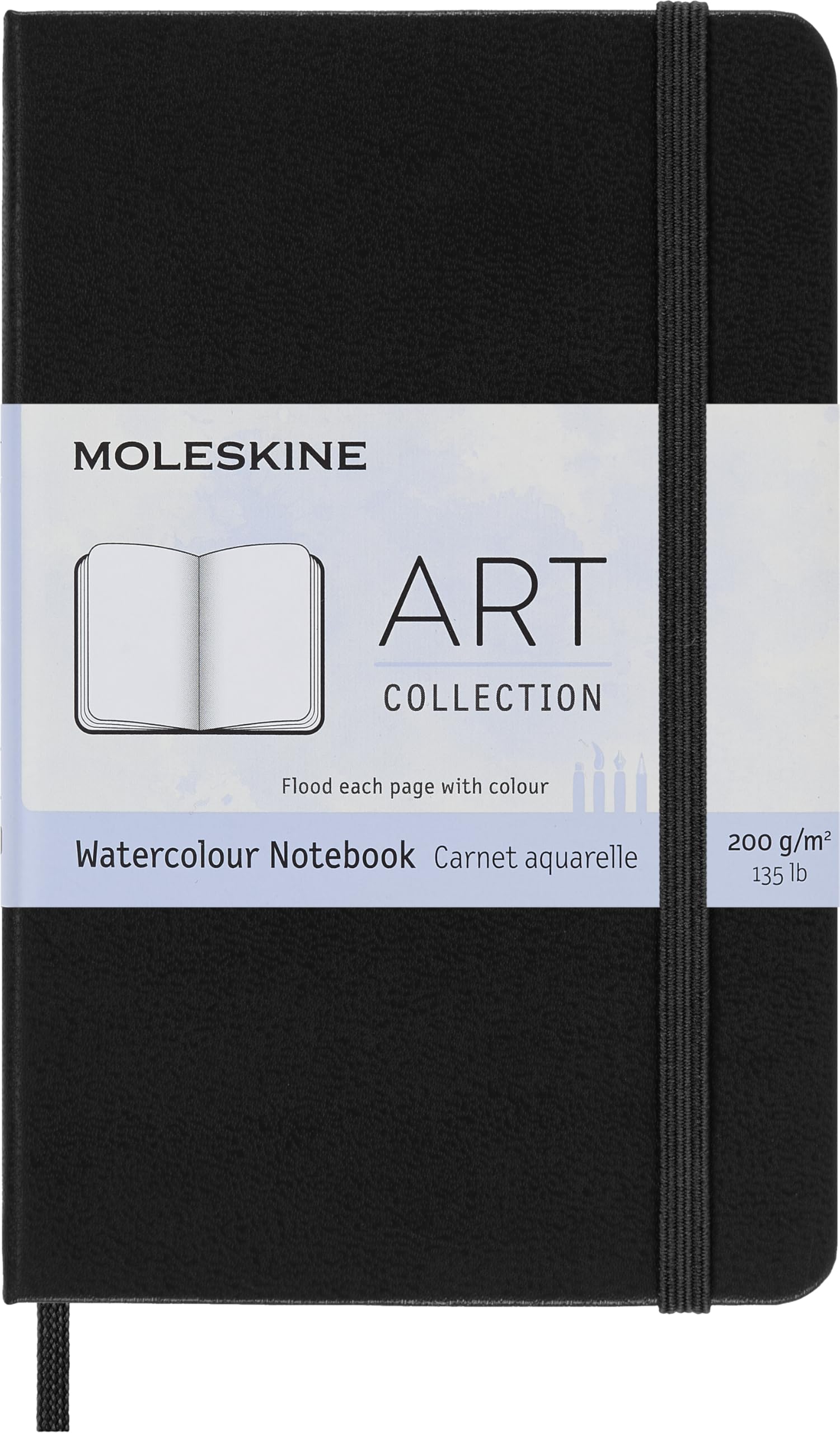 Moleskine Art Watercolour Notebook, Pocket, Black, Hard Cover (3.5 x 5.5)